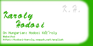 karoly hodosi business card